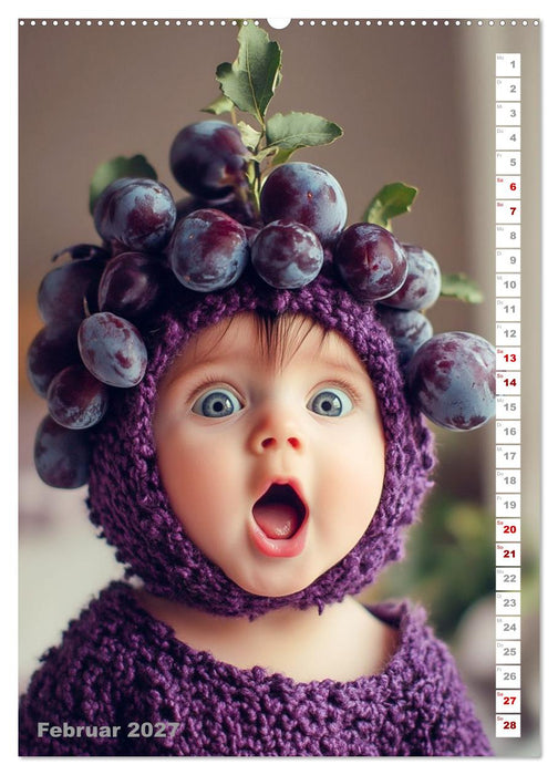 Babys in Bestform - Lustige Früchtchen (CALVENDO Wandkalender 2027)