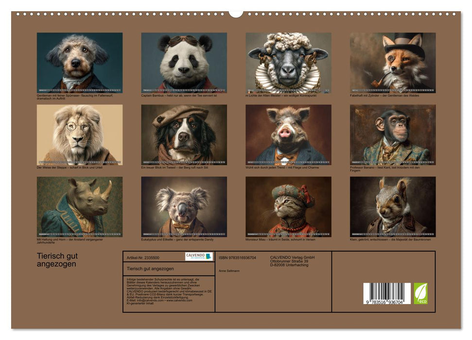 Tierisch gut angezogen (CALVENDO Premium Wandkalender 2027)