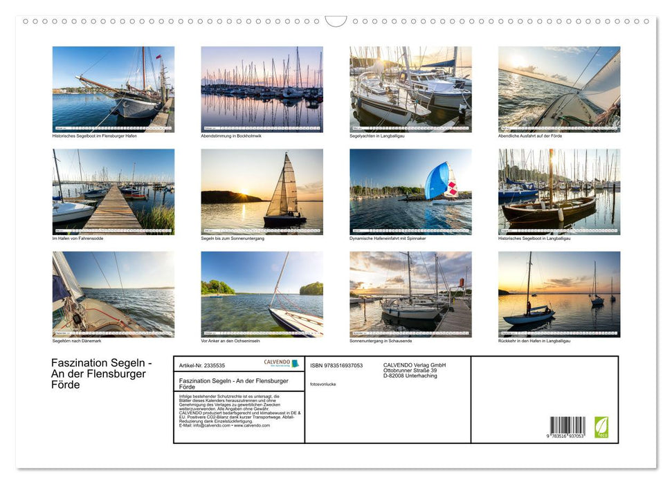 Faszination Segeln - An der Flensburger Förde (CALVENDO Wandkalender 2027)