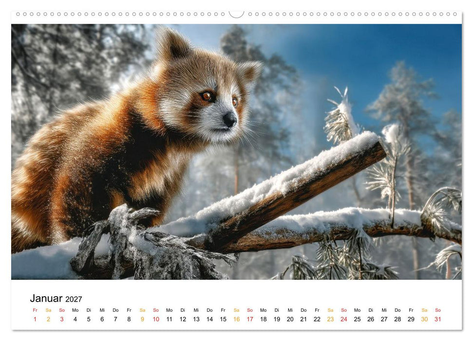 Roter Panda - die Stimme der Wildnis (CALVENDO Premium Wandkalender 2027)
