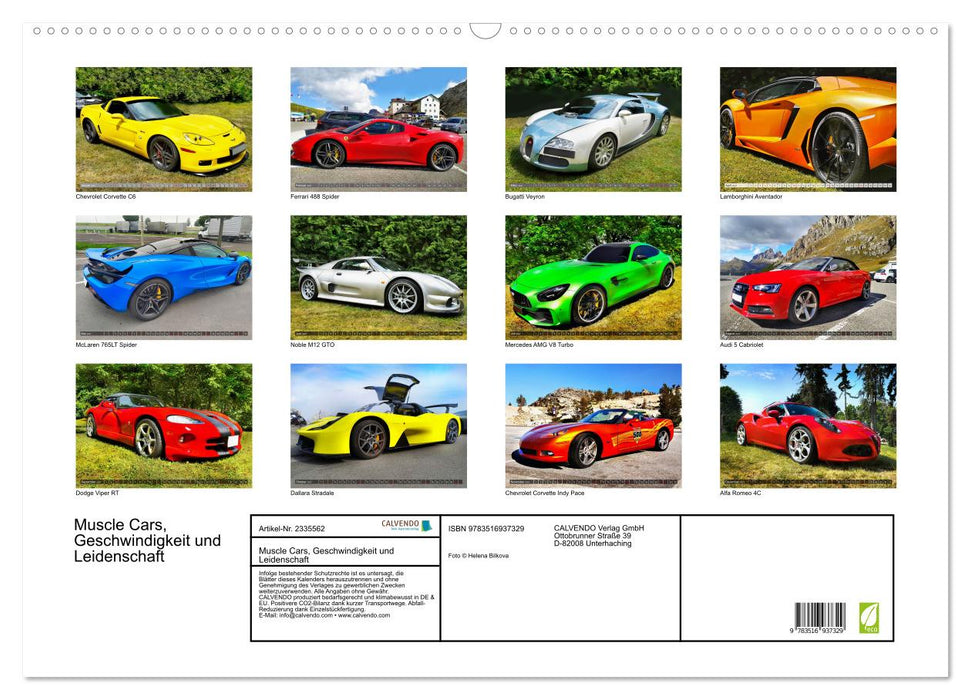 Muscle Cars, Geschwindigkeit und Leidenschaft (CALVENDO Wandkalender 2027)