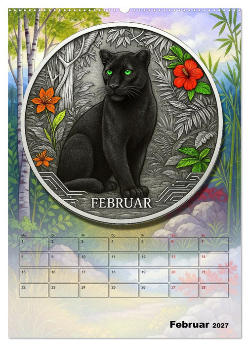 Katzenadel in Silber (CALVENDO Premium Wandkalender 2027)