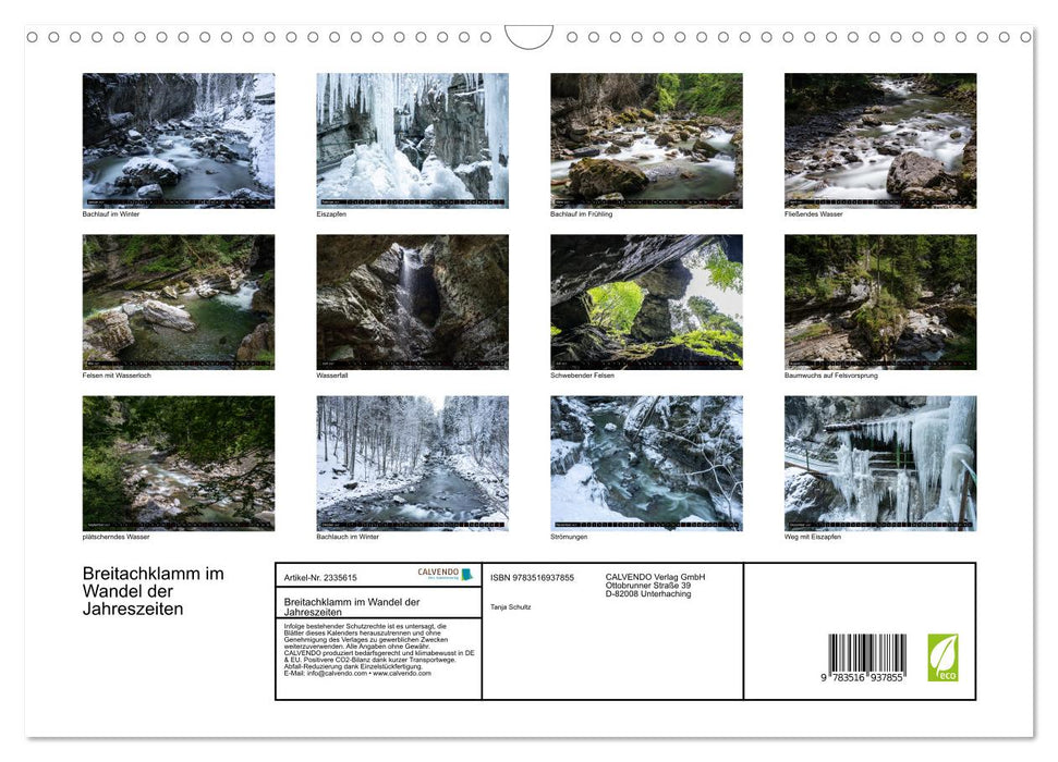 Breitachklamm im Wandel der Jahreszeiten (CALVENDO Wandkalender 2027)
