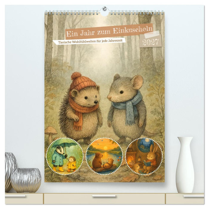 Ein Jahr zum Einkuscheln - Tierische Wohlfühlwelten für jede Jahreszeit (CALVENDO Premium Wandkalender 2027)
