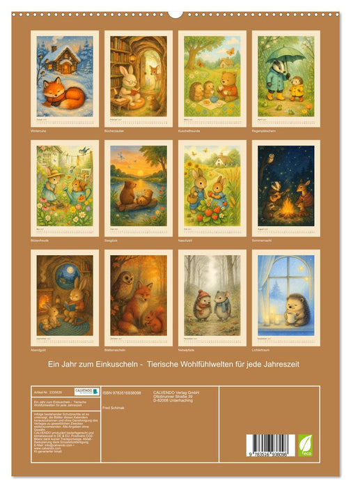 Ein Jahr zum Einkuscheln - Tierische Wohlfühlwelten für jede Jahreszeit (CALVENDO Premium Wandkalender 2027)