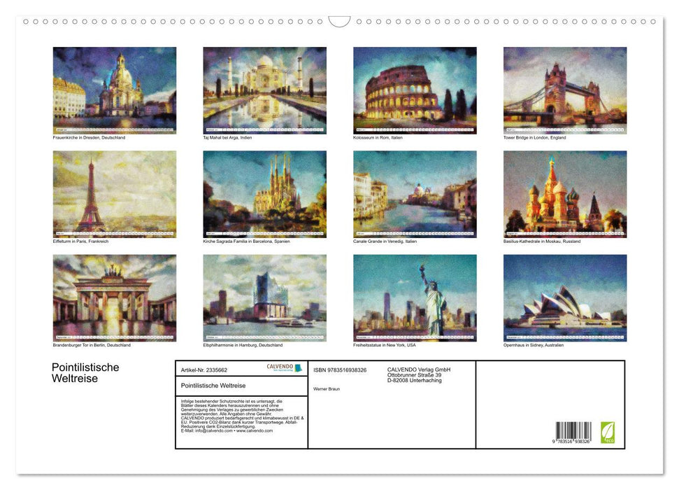 Pointilistische Weltreise (CALVENDO Wandkalender 2027)