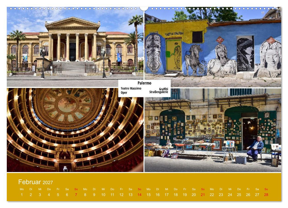 Palermo und der Westen von Sizilien (CALVENDO Premium Wandkalender 2027)