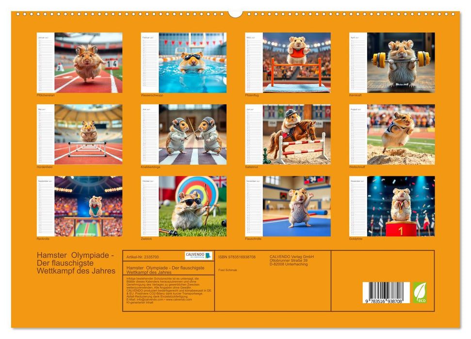 Hamster Olympiade - Der flauschigste Wettkampf des Jahres (CALVENDO Premium Wandkalender 2027)
