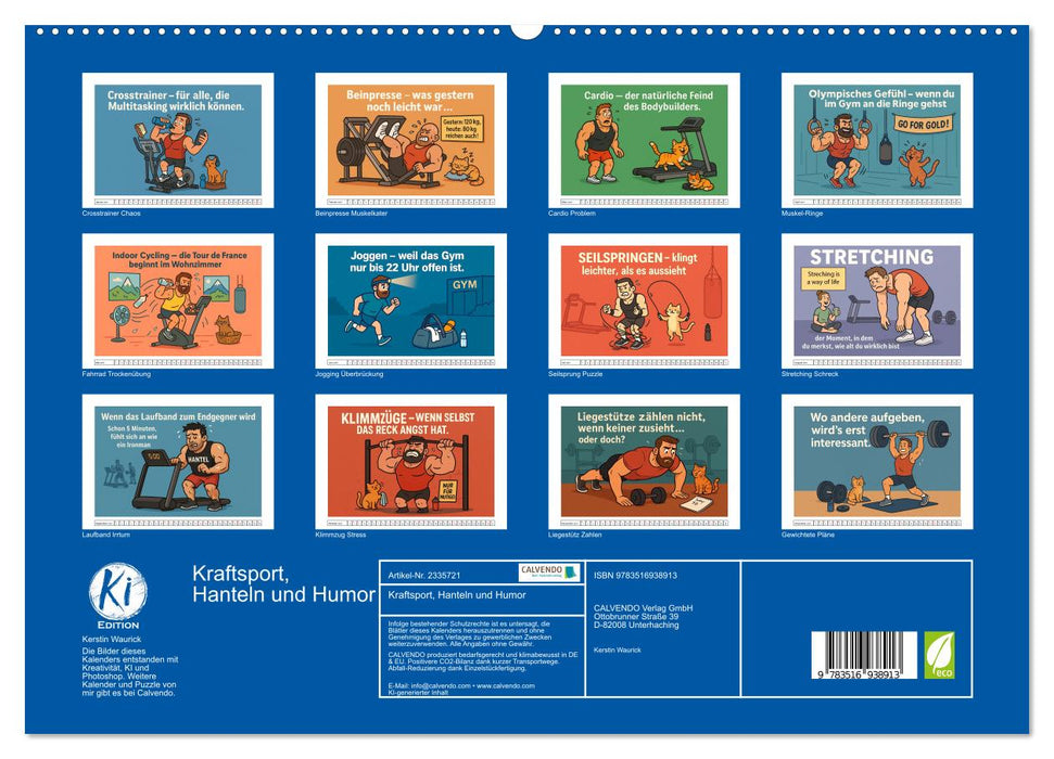 Kraftsport, Hanteln und Humor (CALVENDO Premium Wandkalender 2027)