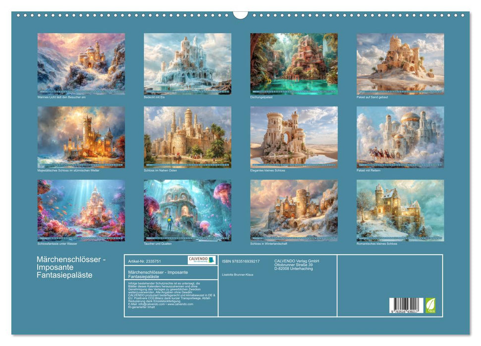 Märchenschlösser - Imposante Fantasiepaläste (CALVENDO Wandkalender 2027)