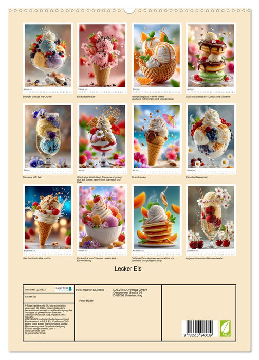 Lecker Eis (CALVENDO Premium Wandkalender 2027)