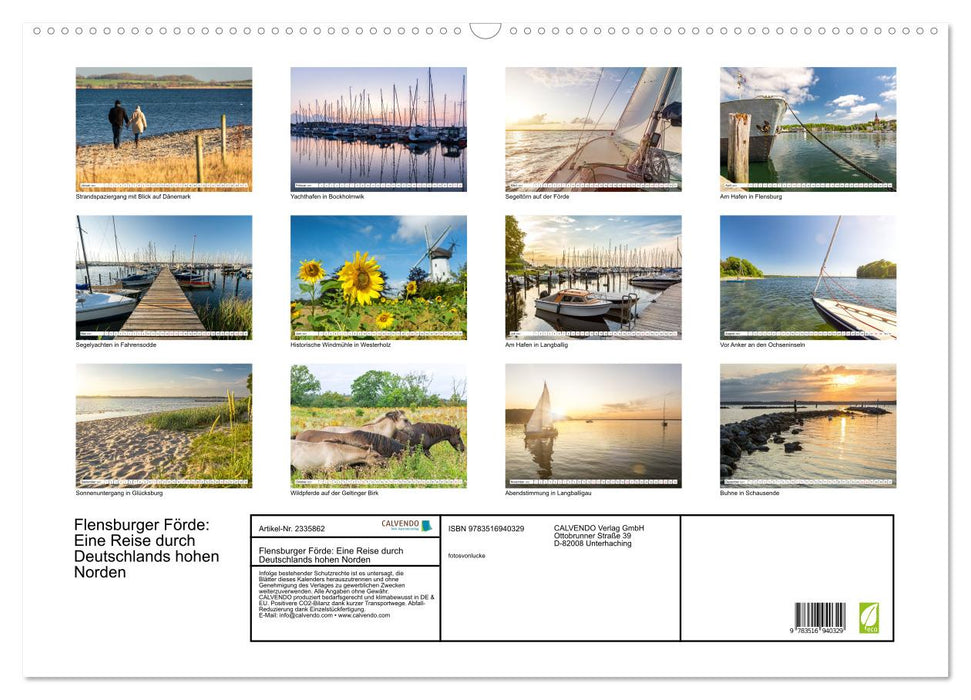 Flensburger Förde: Eine Reise durch Deutschlands hohen Norden (CALVENDO Wandkalender 2027)