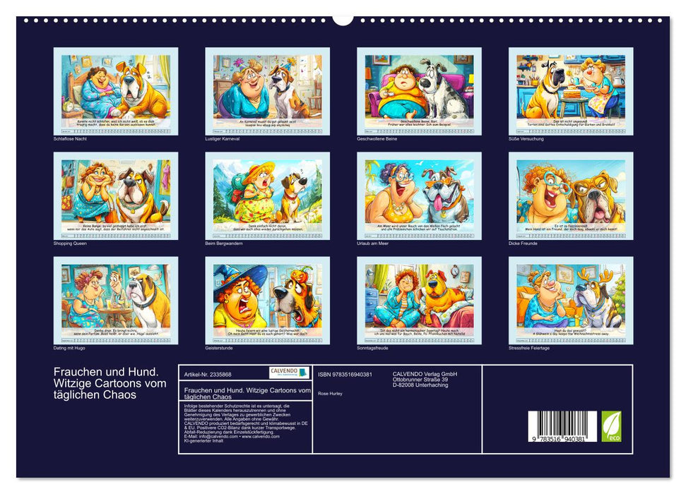 Frauchen und Hund. Witzige Cartoons vom täglichen Chaos (CALVENDO Premium Wandkalender 2027)