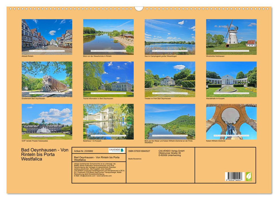 Bad Oeynhausen - Von Rinteln bis Porta Westfalica (CALVENDO Wandkalender 2027)