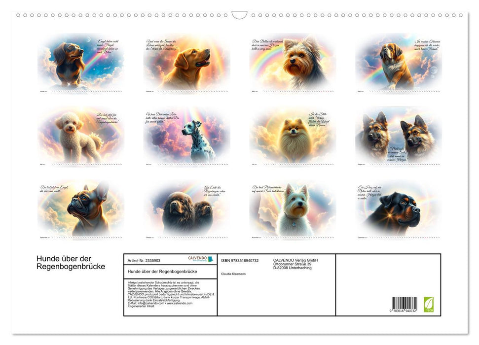 Hunde über der Regenbogenbrücke (CALVENDO Wandkalender 2027)