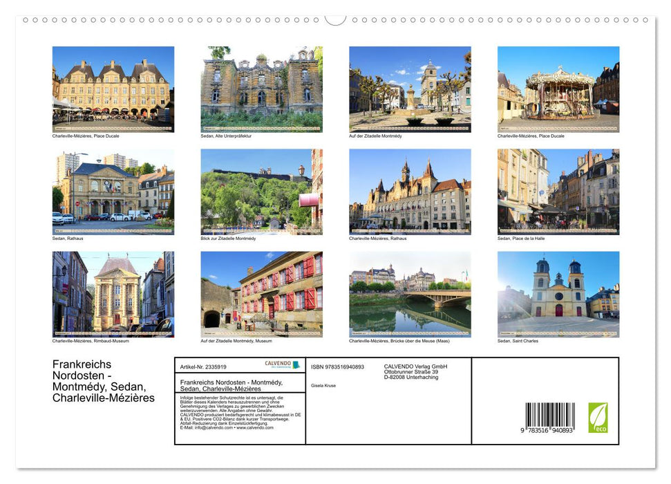 Frankreichs Nordosten - Montmédy, Sedan, Charleville-Mézières (CALVENDO Premium Wandkalender 2027)