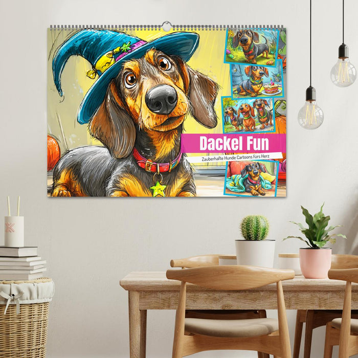 Dackel Fun. Zauberhafte Hunde Cartoons fürs Herz (CALVENDO Wandkalender 2027)