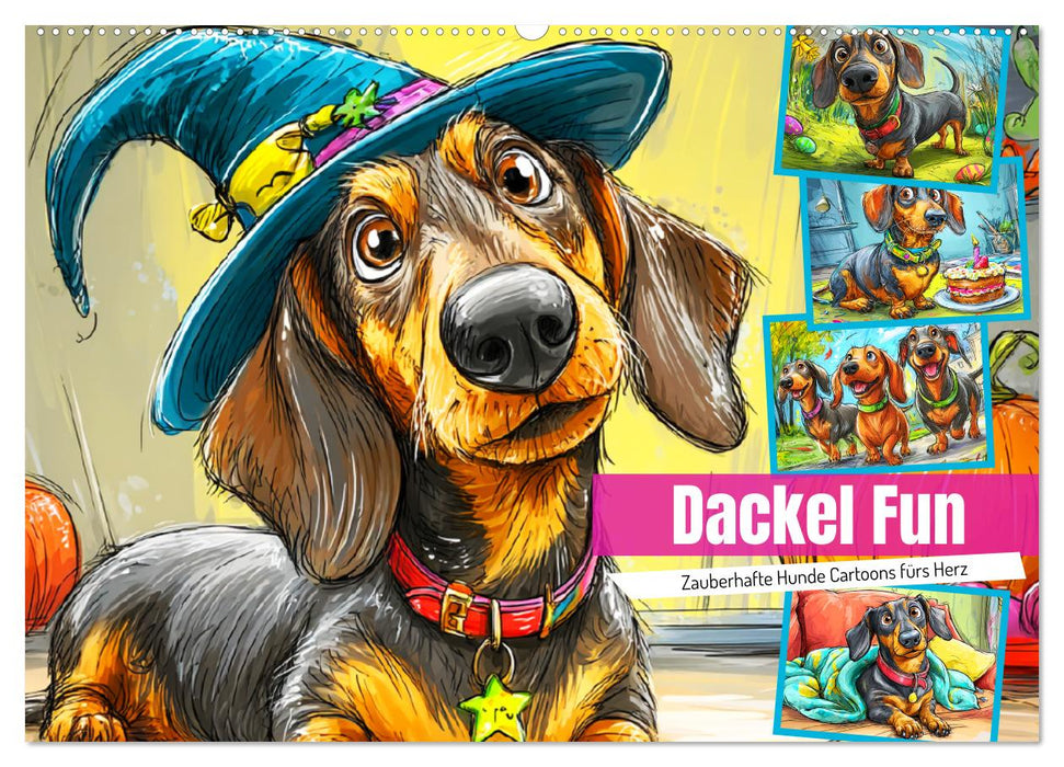 Dackel Fun. Zauberhafte Hunde Cartoons fürs Herz (CALVENDO Wandkalender 2027)