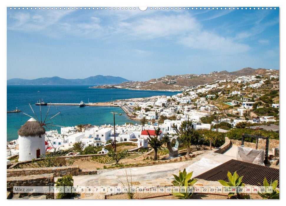 Mykonos - Natur, Meer und weiße Wände (CALVENDO Premium Wandkalender 2027)