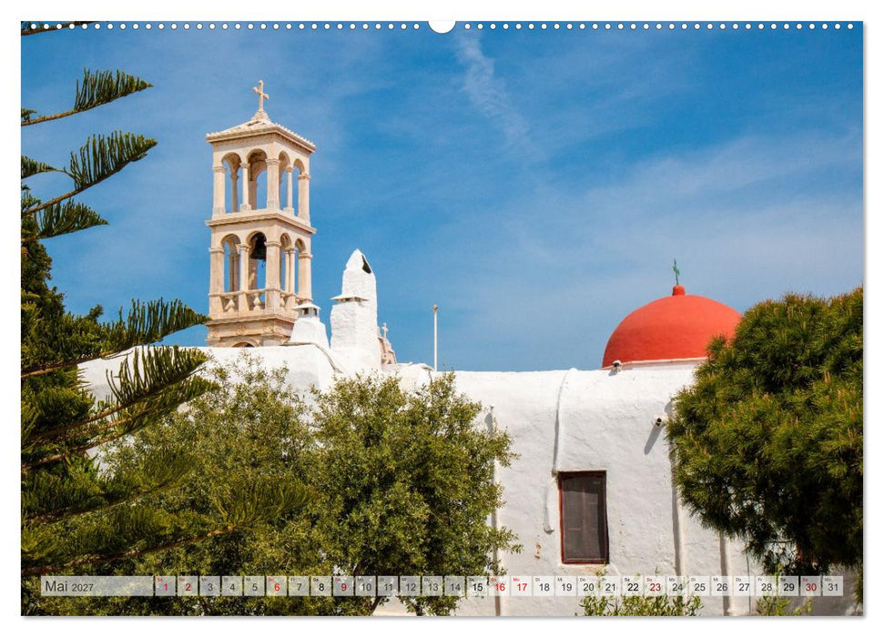 Mykonos - Natur, Meer und weiße Wände (CALVENDO Premium Wandkalender 2027)