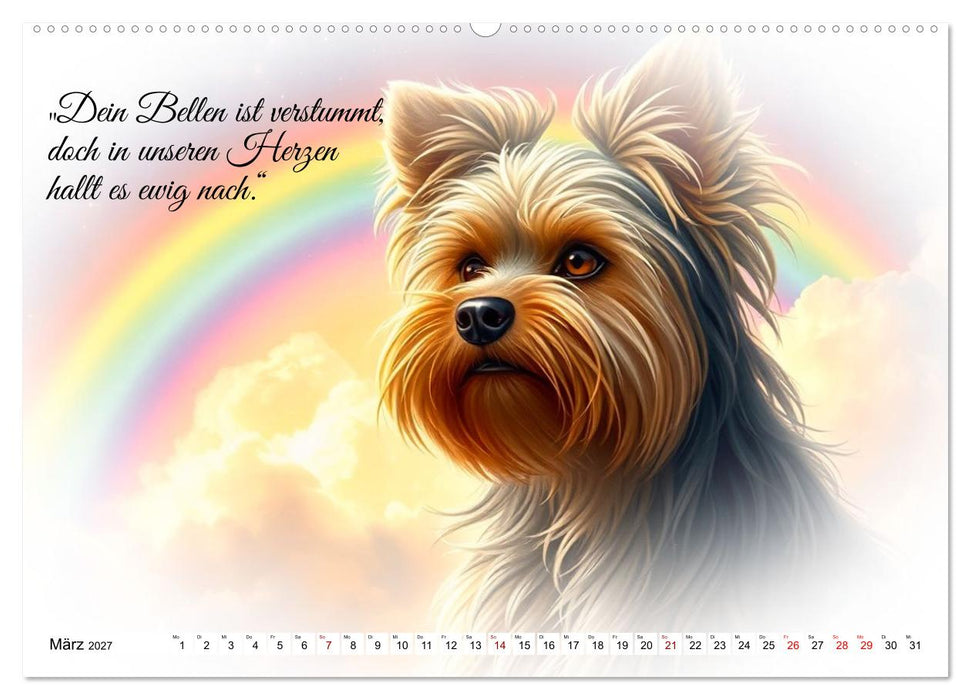 Hunde über der Regenbogenbrücke (CALVENDO Premium Wandkalender 2027)