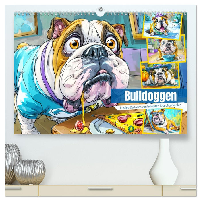 Bulldoggen. Lustige Cartoons von beliebten Charakterköpfen (CALVENDO Premium Wandkalender 2027)