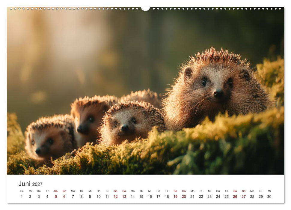 Rund, stachlig, munter - Ein Jahr mit Igeln (CALVENDO Wandkalender 2027)
