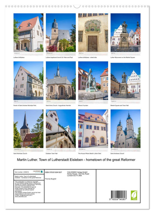 Martin Luther. Town of Lutherstadt Eisleben - hometown of the great Reformer (CALVENDO Premium-Calendar 2027)
