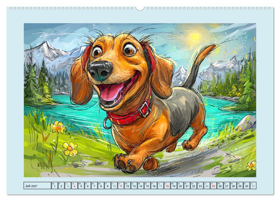 Dackel Fun. Zauberhafte Hunde Cartoons fürs Herz (CALVENDO Premium Wandkalender 2027)