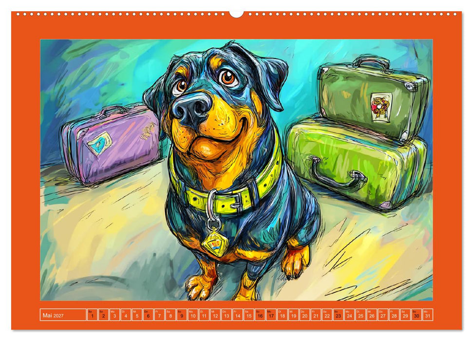 Rotti im Dienst. Hundeeinsatz mit Humor und Witz (CALVENDO Wandkalender 2027)
