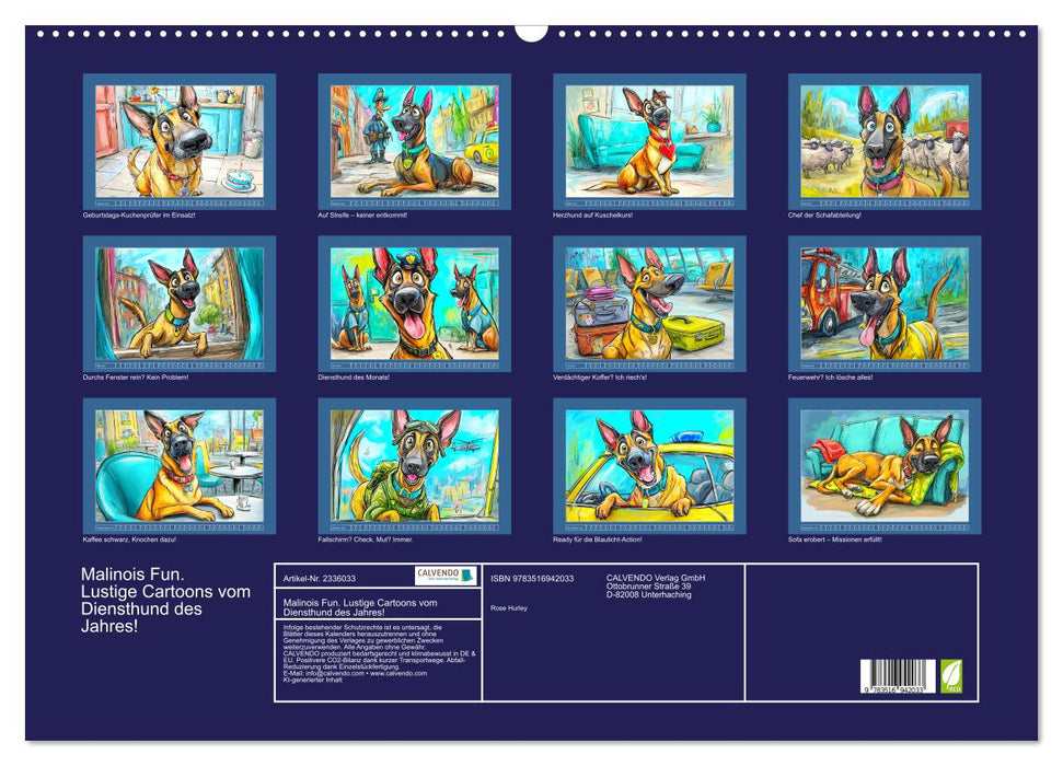 Malinois Fun. Lustige Cartoons vom Diensthund des Jahres! (CALVENDO Wandkalender 2027)