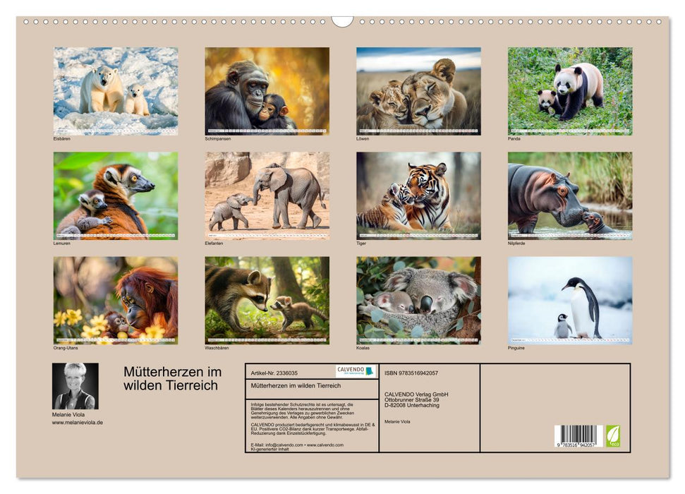 Mütterherzen im wilden Tierreich (CALVENDO Wandkalender 2027)