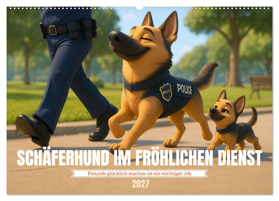 Schäferhund im fröhlichen Dienst (CALVENDO Wandkalender 2027)