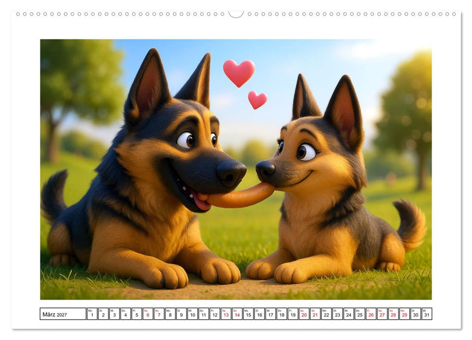 Schäferhund im fröhlichen Dienst (CALVENDO Premium Wandkalender 2027)