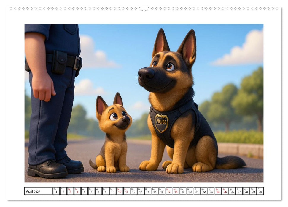 Schäferhund im fröhlichen Dienst (CALVENDO Premium Wandkalender 2027)