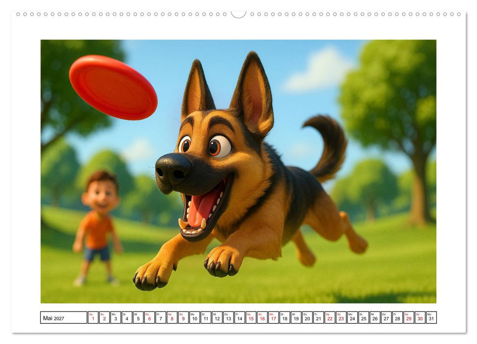 Schäferhund im fröhlichen Dienst (CALVENDO Premium Wandkalender 2027)