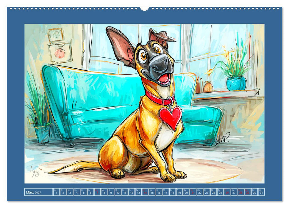 Malinois Fun. Lustige Cartoons vom Diensthund des Jahres! (CALVENDO Premium Wandkalender 2027)