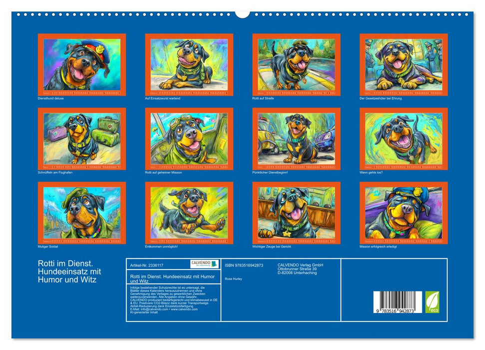 Rotti im Dienst. Hundeeinsatz mit Humor und Witz (CALVENDO Premium Wandkalender 2027)