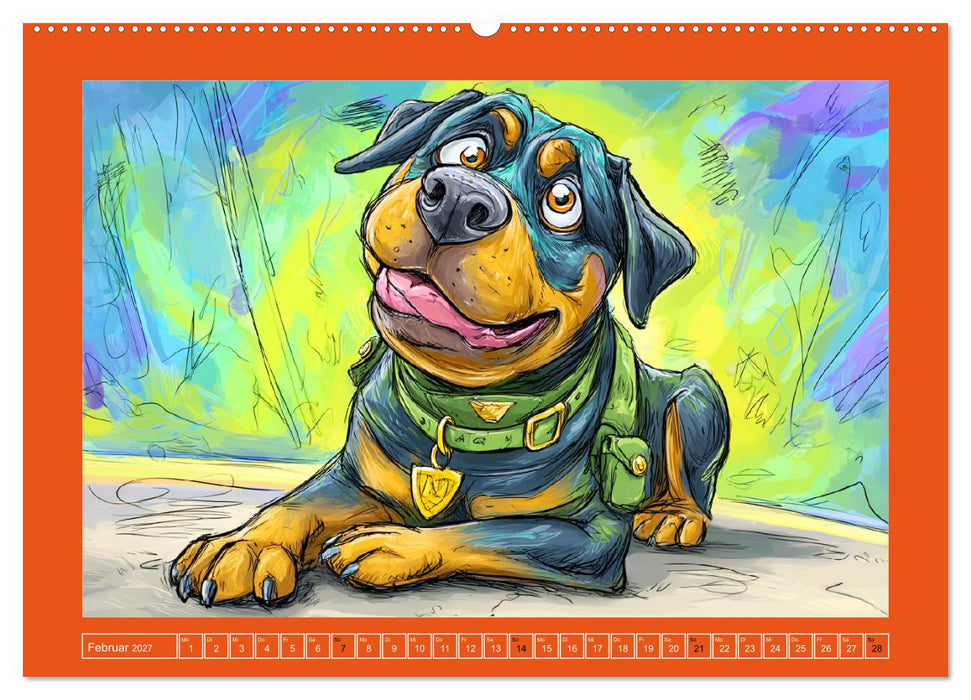 Rotti im Dienst. Hundeeinsatz mit Humor und Witz (CALVENDO Premium Wandkalender 2027)