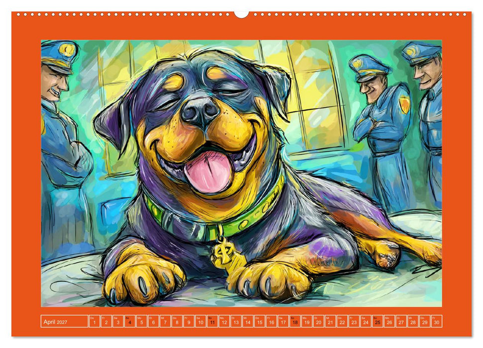 Rotti im Dienst. Hundeeinsatz mit Humor und Witz (CALVENDO Premium Wandkalender 2027)