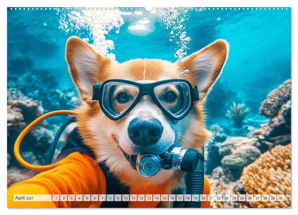 HUNDE-SELFIES Tierischer Outdoorspaß (CALVENDO Wandkalender 2027)