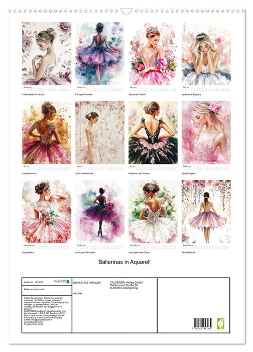 Ballerinas in Aquarell (CALVENDO Wandkalender 2027)
