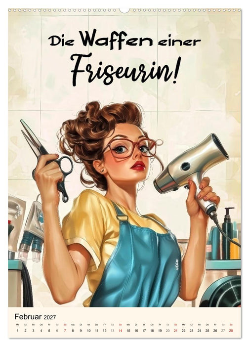 Friseursprüche, Spaß rund um Frisuren, Kamm und Schere (CALVENDO Premium Wandkalender 2027)