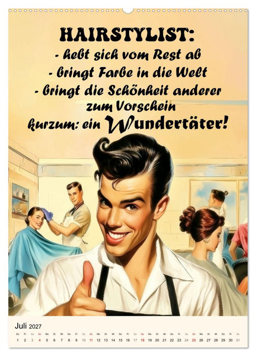 Friseursprüche, Spaß rund um Frisuren, Kamm und Schere (CALVENDO Premium Wandkalender 2027)
