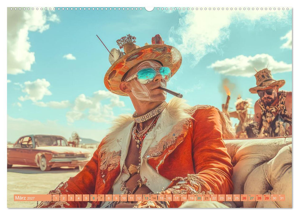 Festival in der Wüste - Bunt und schräg (CALVENDO Premium Wandkalender 2027)