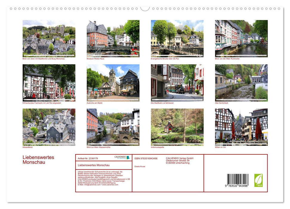 Liebenswertes Monschau (CALVENDO Premium Wandkalender 2027)