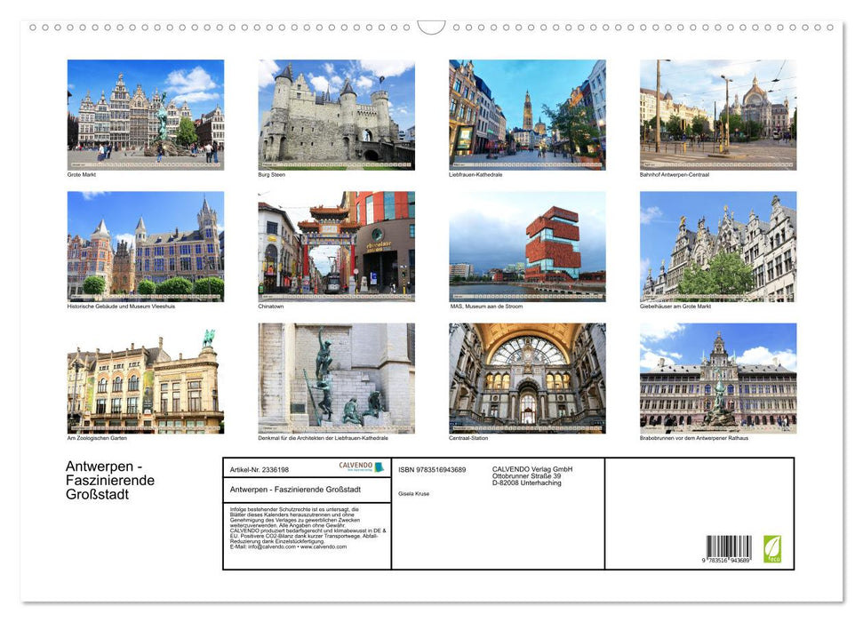 Antwerpen - Faszinierende Großstadt (CALVENDO Wandkalender 2027)