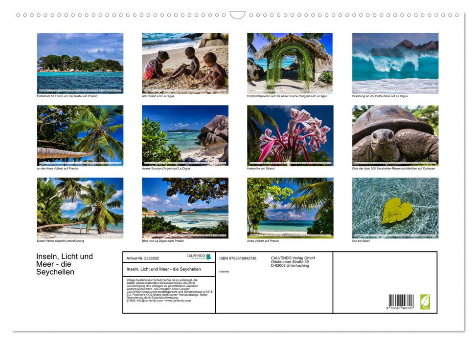 Inseln, Licht und Meer - die Seychellen (CALVENDO Wandkalender 2027)