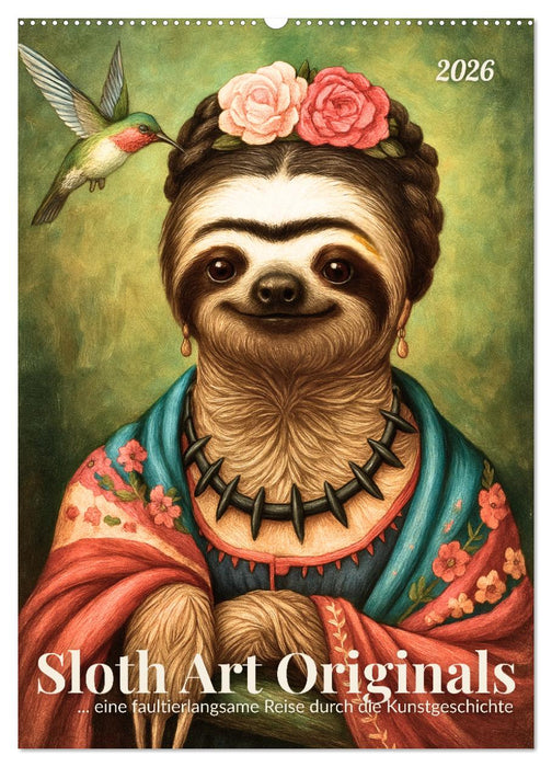 Sloth Art Originals... eine faultierlangsame Reise durch die Kunstgeschichte (CALVENDO Wandkalender 2027)