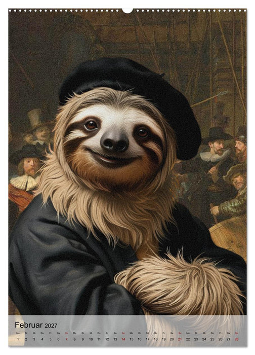 Sloth Art Originals... eine faultierlangsame Reise durch die Kunstgeschichte (CALVENDO Wandkalender 2027)